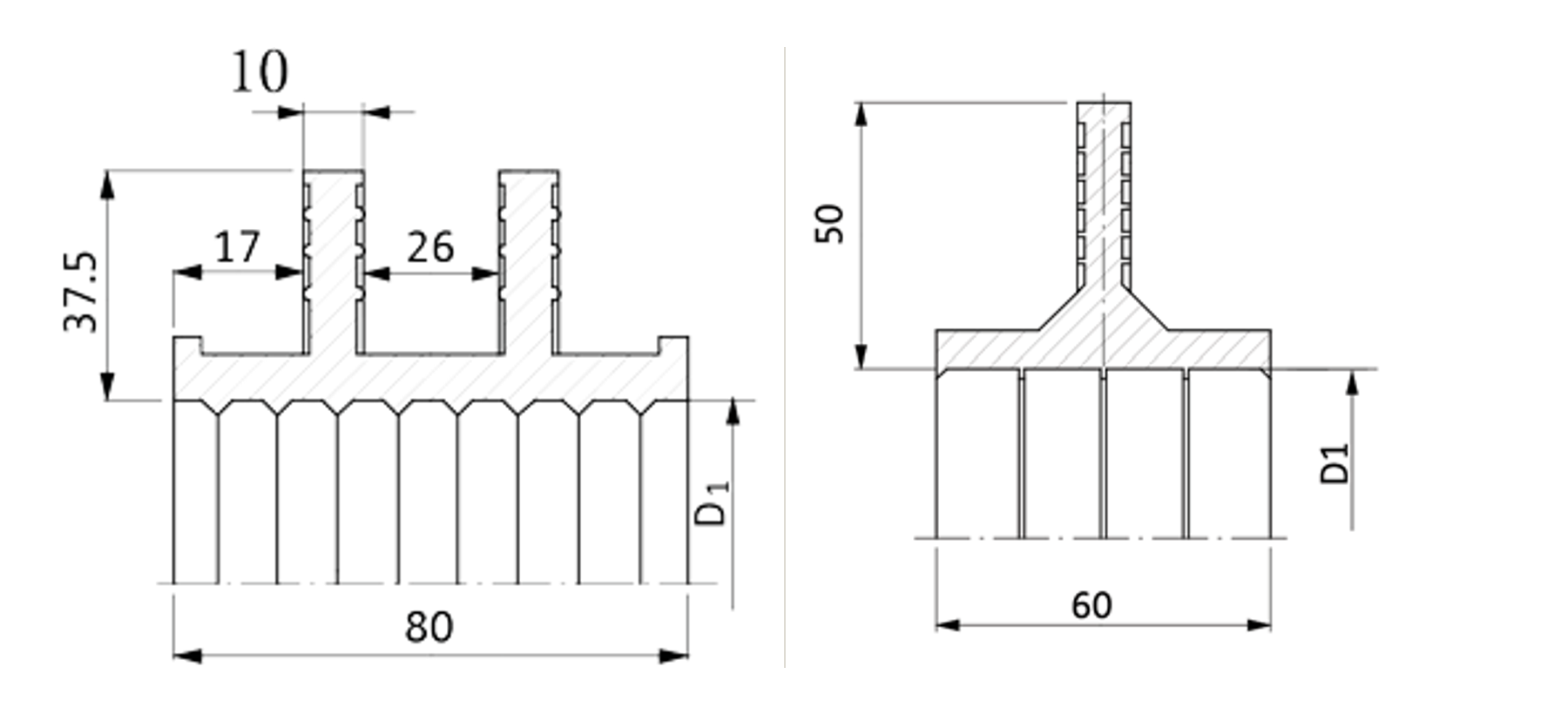 Dimensioned rubber profiles